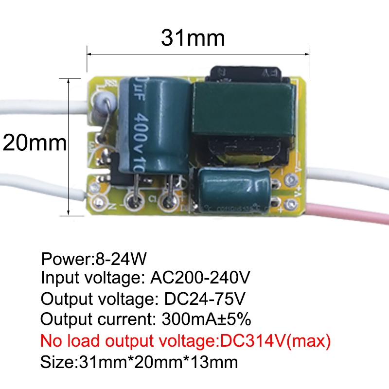 8-24w 18-36w 36-50w Driver LED Trasformatore Adattatore di alimentazione 280mA-300mA LED Unità di alimentazione driver a corrente costante non isolata