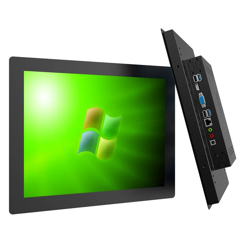 Mini tableta industrial de 14 pulgadas, panel de pc todo en uno con pantalla táctil resistiva, wifi incorporado com win10 pro 1366*768