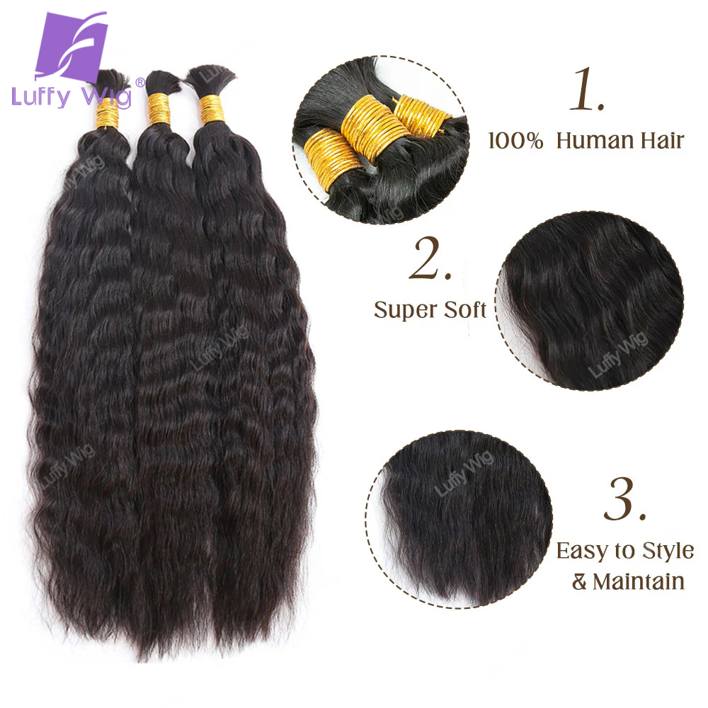 Cabelo humano em massa para trança birmanês remy duplo desenhado sem trama extensões de cabelo sem nós boho caixa tranças cabelo 30 27 molhado e ondulado