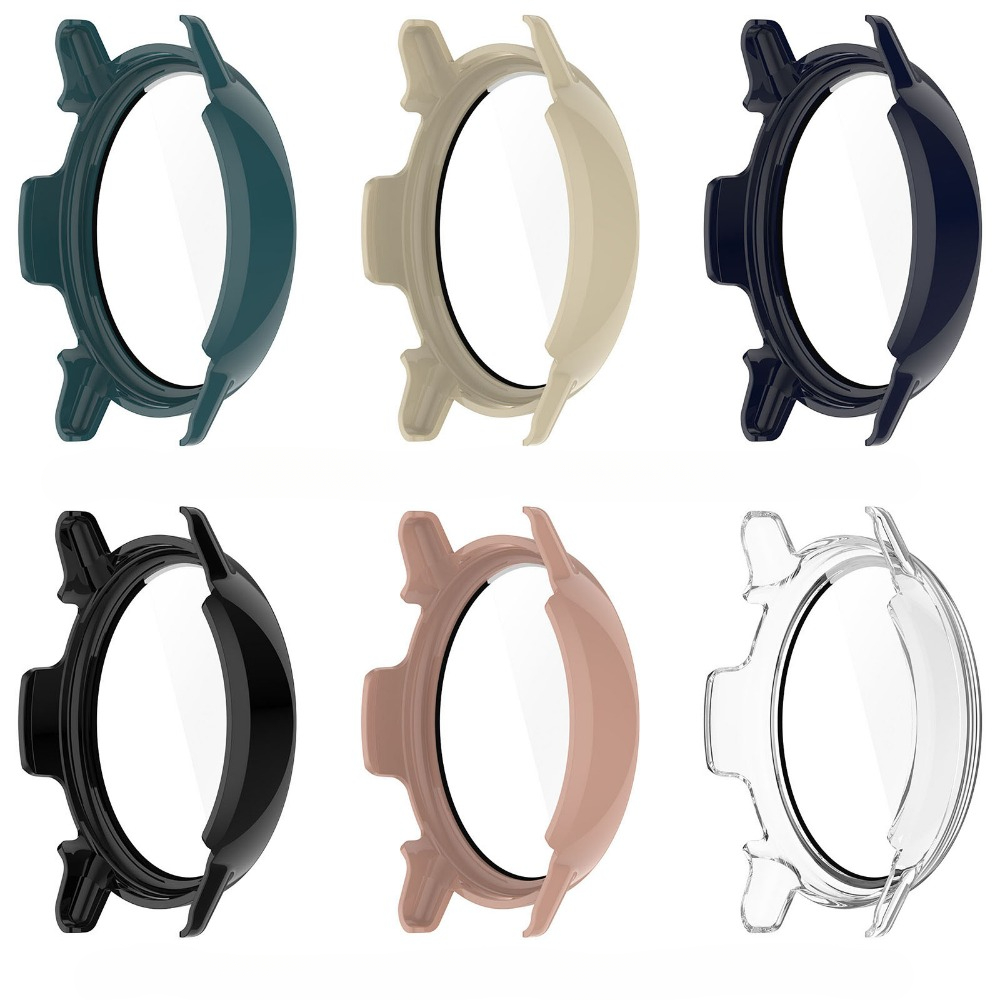 PC ケース + 強化ガラスガーミン vivoactive5 フルカバースクリーンプロテクタースマートウォッチバンパークリーニングコットン