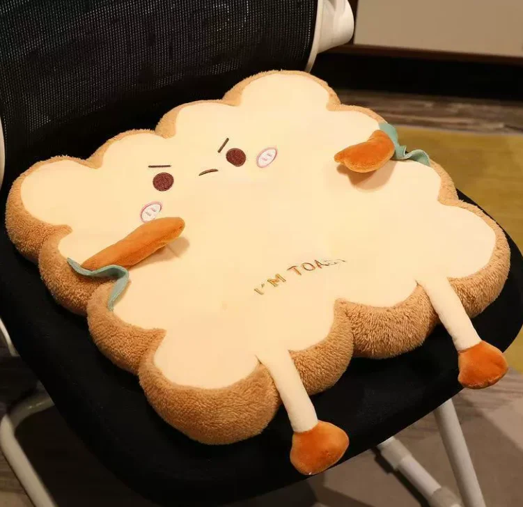 Cojín de oficina con forma de tostada