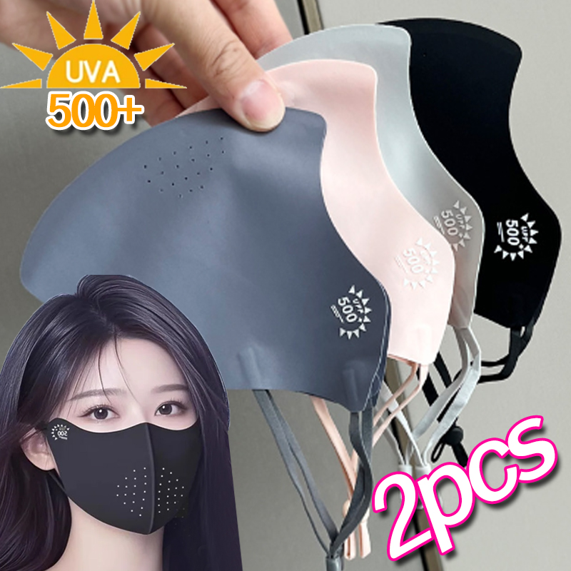 Masque facial en soie glacée, Protection solaire Anti-UV d'été, couverture faciale unisexe, réglable, respirant, pour course en plein air, Sport, écharpe