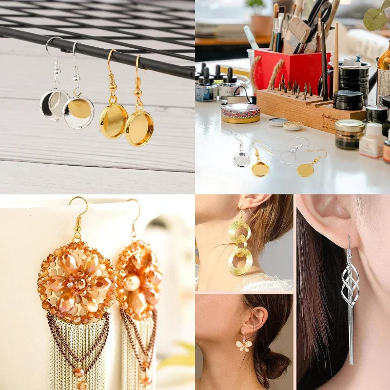 100/200pcs DIY ต่างหูต่างหู Clasps Hooks สแตนเลส Hypoallergenic ต่างหูทําอุปกรณ์เสริม Hook Earwire