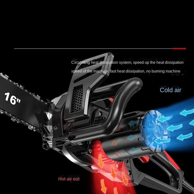 16 นิ้ว 2400W High-power Chainsaw เข้าสู่ระบบเลื่อยไฟฟ้า Chainsaw มือถือ Chainsaw ตัดลูกโซ่ไฟฟ้าเลื่อย
