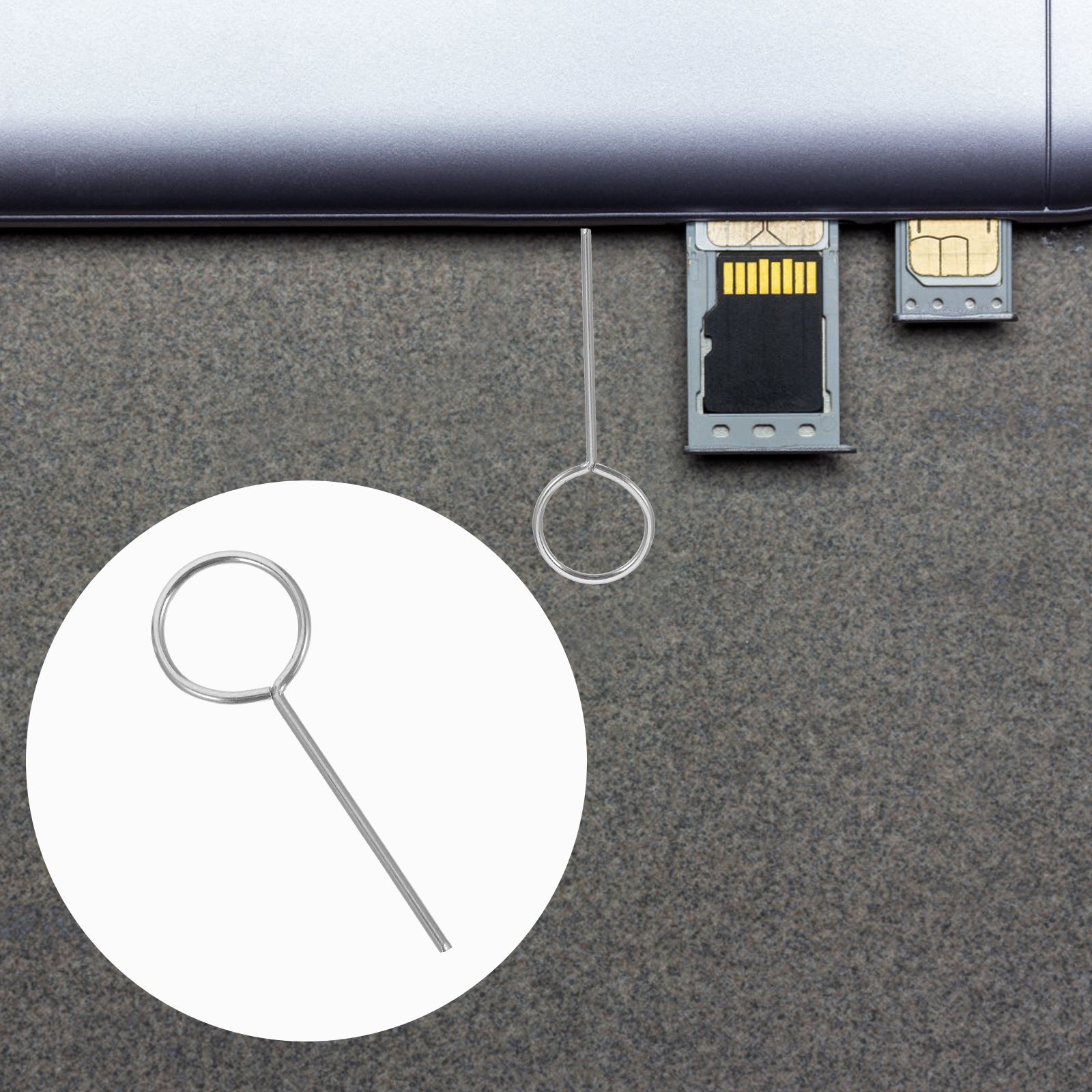 100 ชิ้นซิมการ์ดถาดกําจัด Eject Pin Key เครื่องมือเข็มสแตนเลสสําหรับซิมการ์ดโทรศัพท์มือถือ