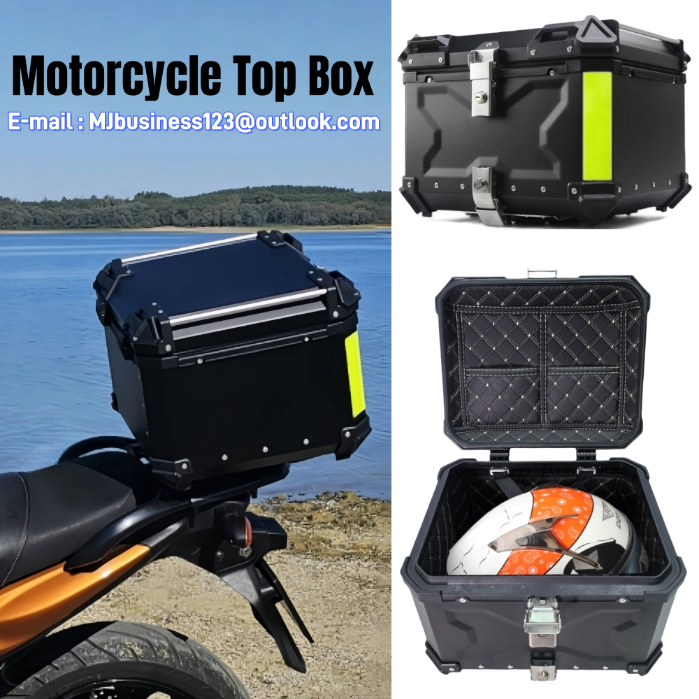 45L,55L Universele Motorcycle Top Box Aluminium Staart Box Motorfiets Kofferbak Achterbagage Case Waterdichte Motor Top Case Toolbox