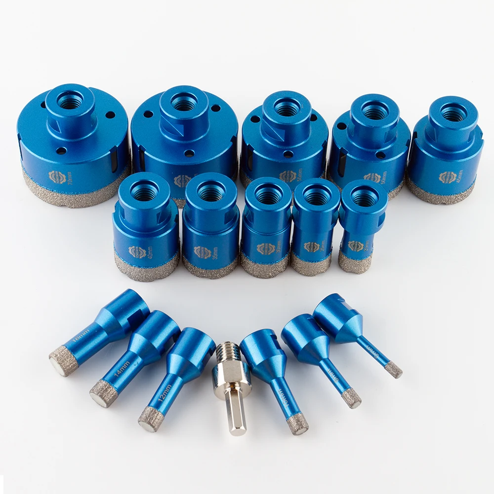1 ชิ้น 6-70 มิลลิเมตร M14 ด้ายเพชรแห้งสูญญากาศ Brazed เจาะ Core Bits กระเบื้องพอร์ซเลน Crowns หินแกรนิตหินอ่อนรูเครื่องมือ
