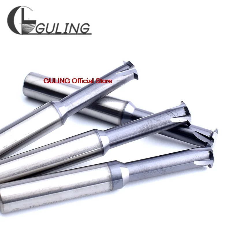 Máquina CNC GULING de carburo sólido, fresado de hilo de un solo diente M1 M1.6 M2 M3 M4 M5 M6 M8 M10 M12 M14, cortador de fresas