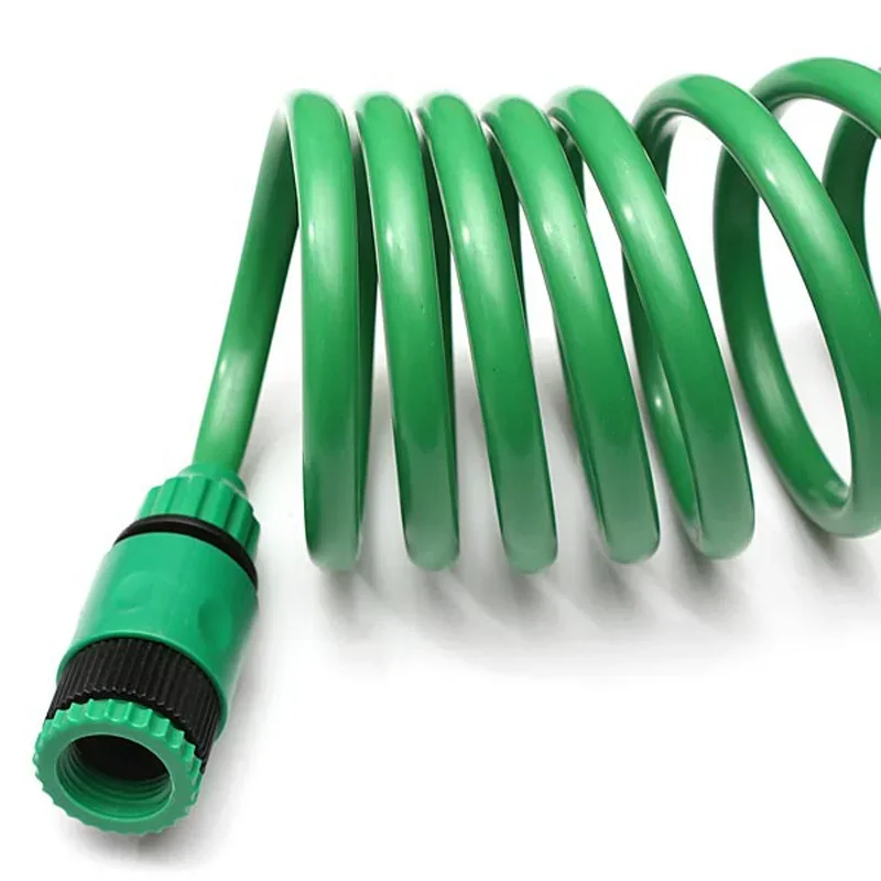EVA Coil Garden Hose Spring Recoil Garden Water Hose with 3/4" Connector with 8 Function Sprayer for Pet Bathing Car Washing