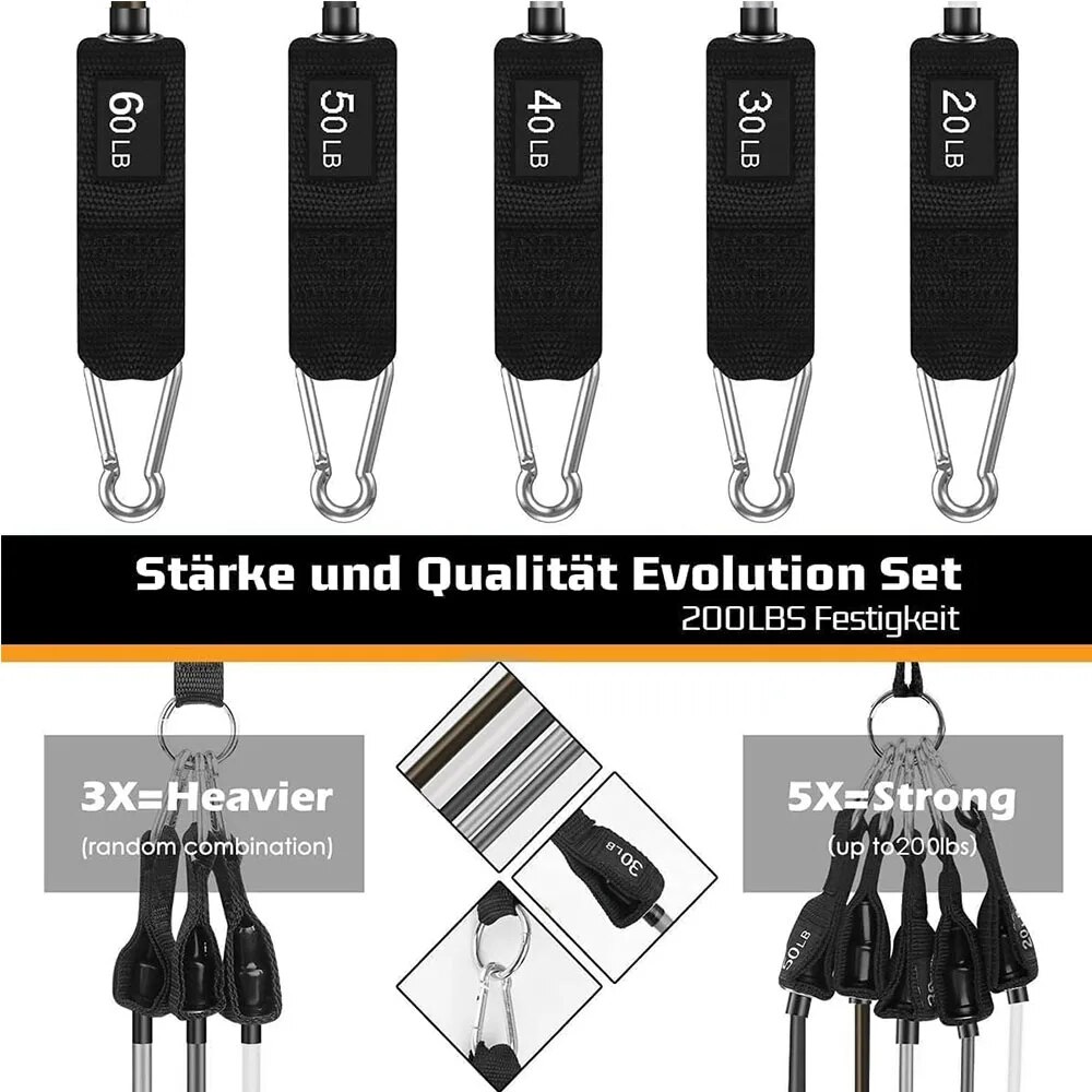 ความต้านทานชุดความตึงเครียดดึงเชือกสําหรับผู้ชายผู้หญิงออกกําลังกายการออกกําลังกายสําหรับฟิตเนส Home GYM Strength Training อุปกรณ์