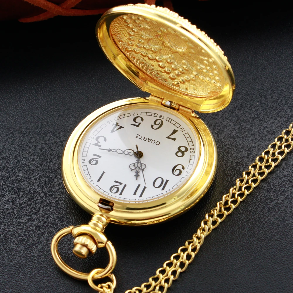 New Gold Luxury Ruby สร้อยคอนาฬิกาพ็อกเก็ตนาฬิกาดิจิตอลจี้นาฬิกาแฟชั่นประติมากรรมผู้หญิงผู้ชายของขวัญ