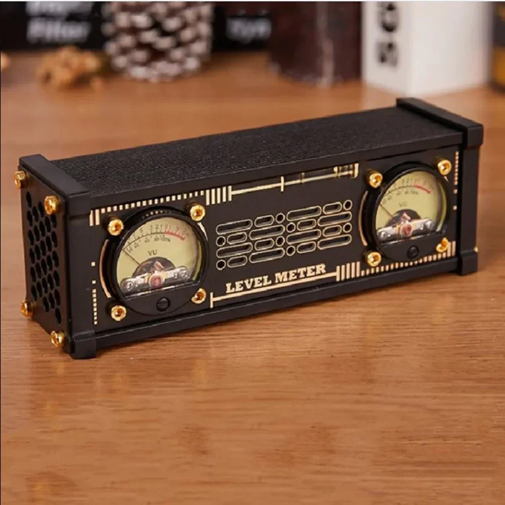 Controller vocale con luce RGB con decorazioni Desktop retroilluminate lampada Pickup per misuratore di livello VU analogico