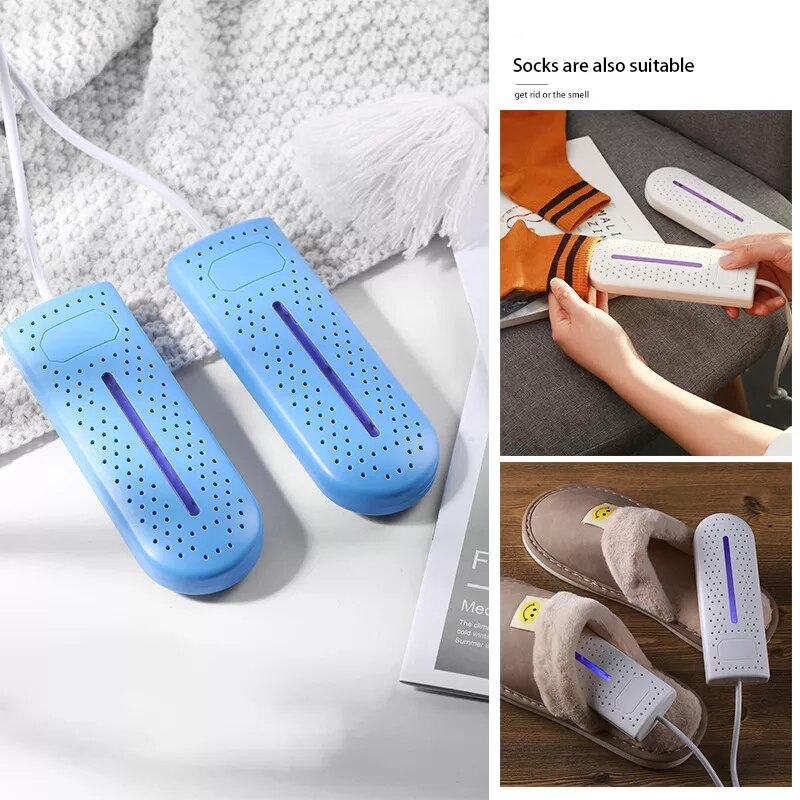 Shoe Dryers UV Sterilization Dehumidification Portable Shoe Rack Heater Deodorizer Dehumidifier Device Quick Drying Shoe Dryer