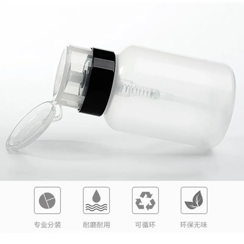 200ML Móng Lọ Chai Trống Bơm Cồn Lỏng Báo Chí Tẩy Sơn Bụi Bình Đựng Dụng Cụ Làm Móng Hộp Đựng