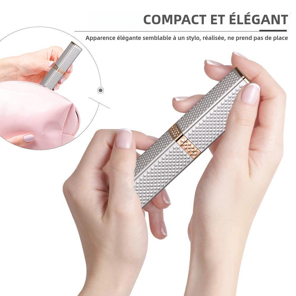 Rasoir aste 2 en 1 avec lumière LED pour les sourcils, les lèvres, les poils du visage, sans douleur, élimine les peluches de pêche, 1PC