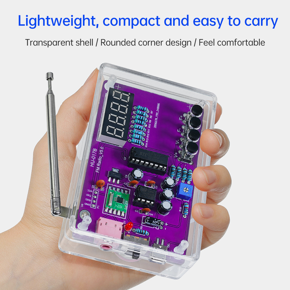 DIY FM Radio Electronic Kit  87-108MHz Adjustable Frequency Digital Display Soldering Project Practice Solder RDA5807S