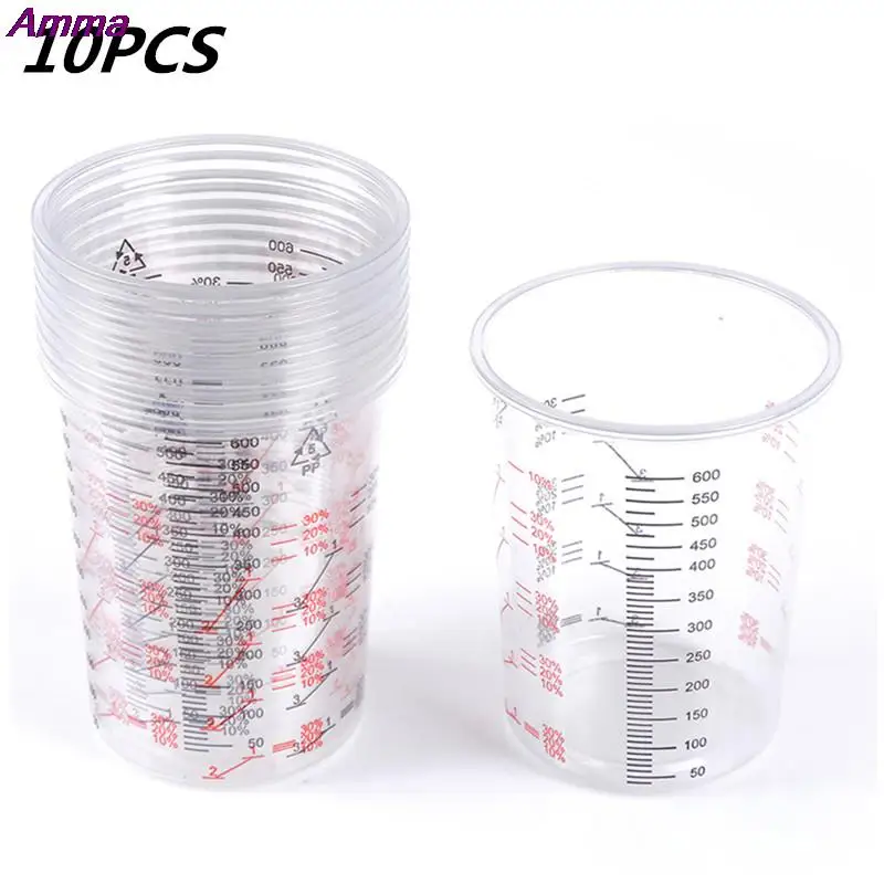 High Quality 10pcs Plastic Paint Mixing Cup 600ml Mixing Pot Paint Mixing Calibration Cup For Precise Mixing Of Paint And Liquid