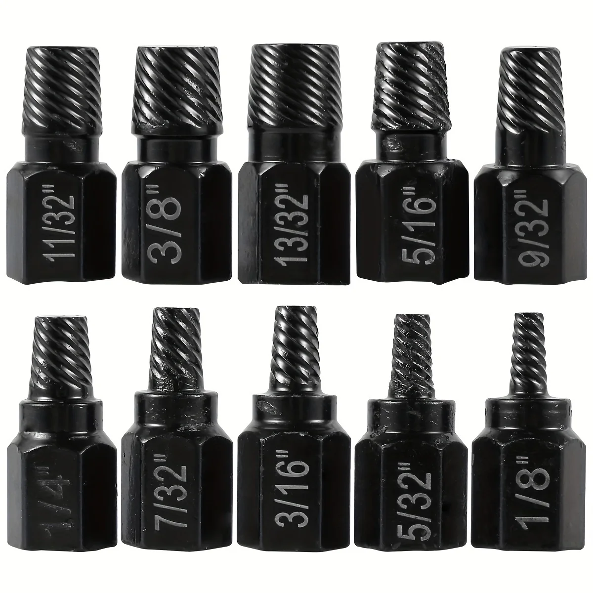 10 Stuks Schroef Extractor Kit Gelegeerd Staal Beschadigde Schroef Remover Set Metaal Easy Out Boor Bout Stud Multi-Spline Schroef Extractor