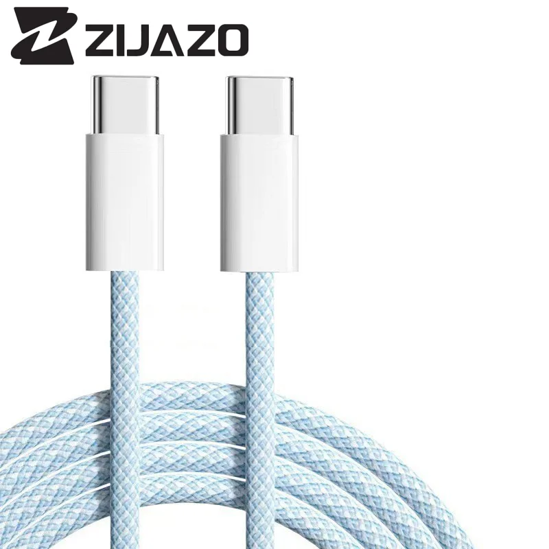 Zijazo USB-C para tipo c cabo colorido para apple iphone 15 pd 60w carregamento rápido para huawei xiaomi samsung tipo c cabo de tecelagem