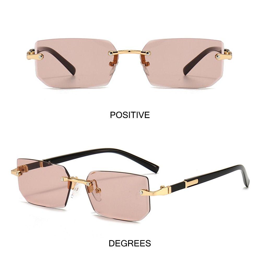 Óculos de sol sem aro da moda para homens mulheres moda sem moldura retângulo óculos de sol retro tons verão viajar óculos uv400