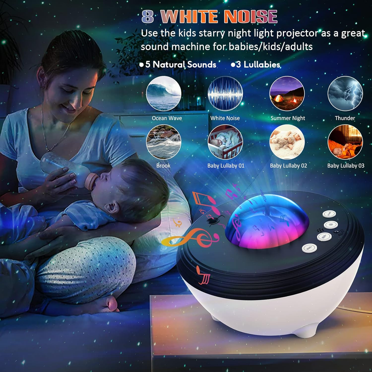 Projetor de estrela Northern Light Aurora Projetor com função Bluetooth e controle remoto Projetor de luz Galaxy para crianças e adultos