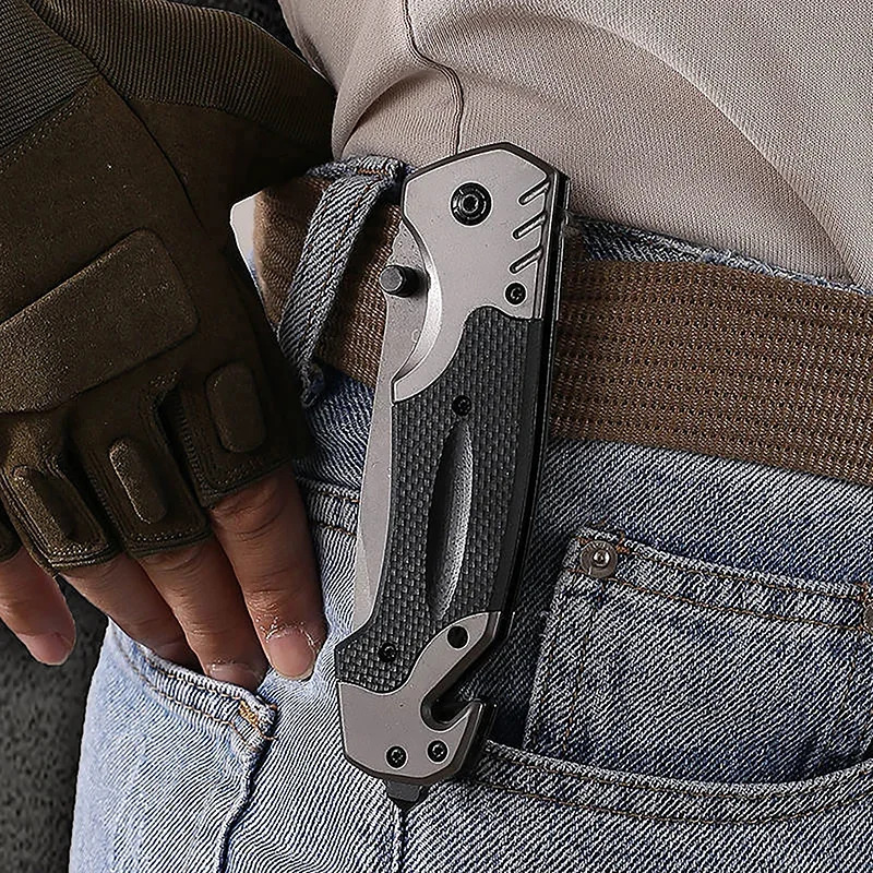Comodo coltello da sopravvivenza affilato Coltello pieghevole multifunzionale Coltello da pesca per campeggio all'aperto Escursionismo Coltello da sopravvivenza nella natura selvaggia