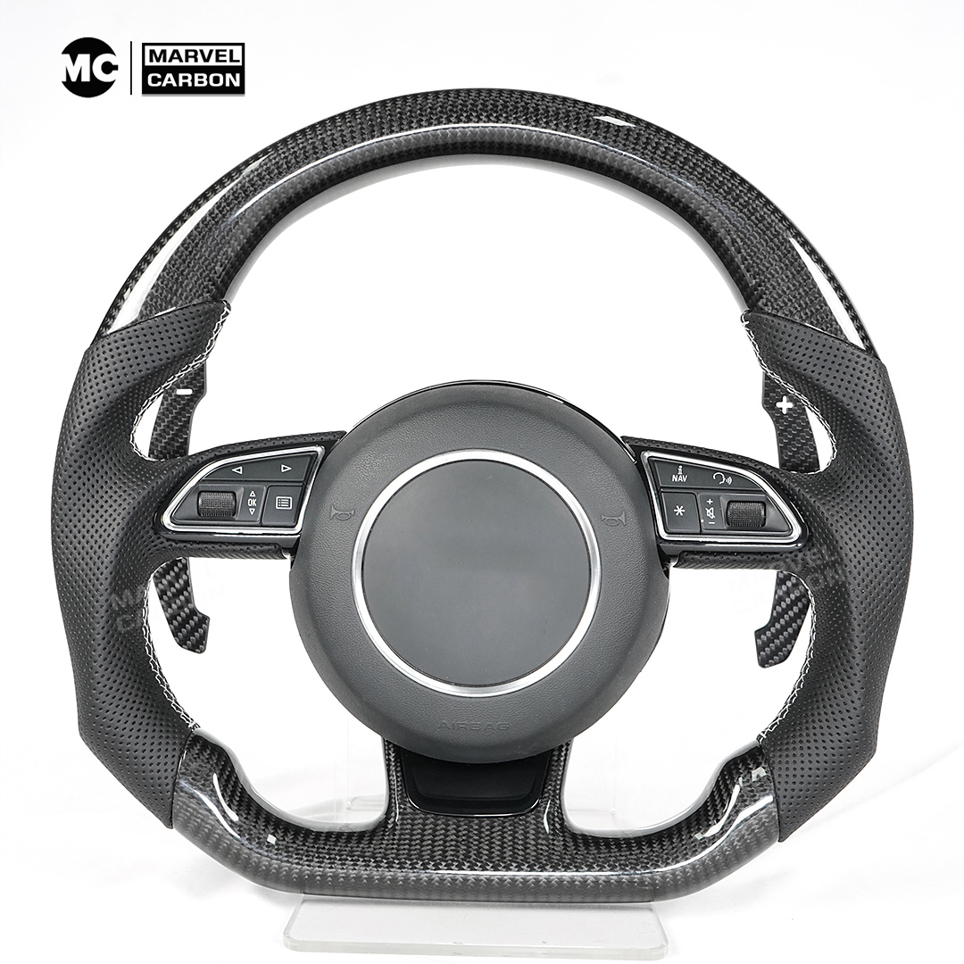 Kompatibel Audi Seri A: 1 ,2 ,3 ,4 ,5 ,8 seri: Q2-8 s1-5 Shifter geser roda kemudi magnetik serat karbon