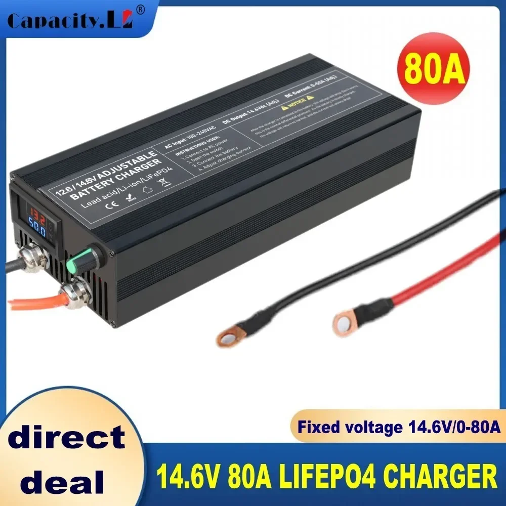 12V Lifepo4 Pin Sạc 30A 40a 60a Cao Cấp Sạc Nhanh Pin Lithium Charger14.6V 12.6V Pin Adapter