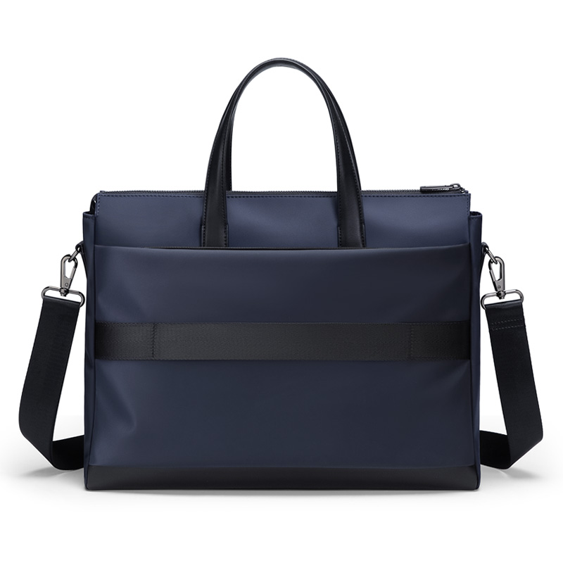 Bolsa de golfe de nylon com alça de couro, bolsa de mão crossbody de ombro, bolsa para laptop de escritório para homens, bolsas à prova d'água de 15 espaços