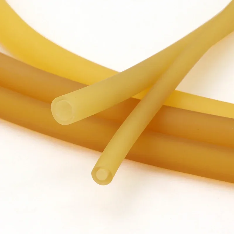 1/3/5M Naturlatex-Gummischläuche ID 1,6 ~ 18 mm hochelastischer elastischer chirurgischer medizinischer Schlauch Schleuderkatapult Gelb