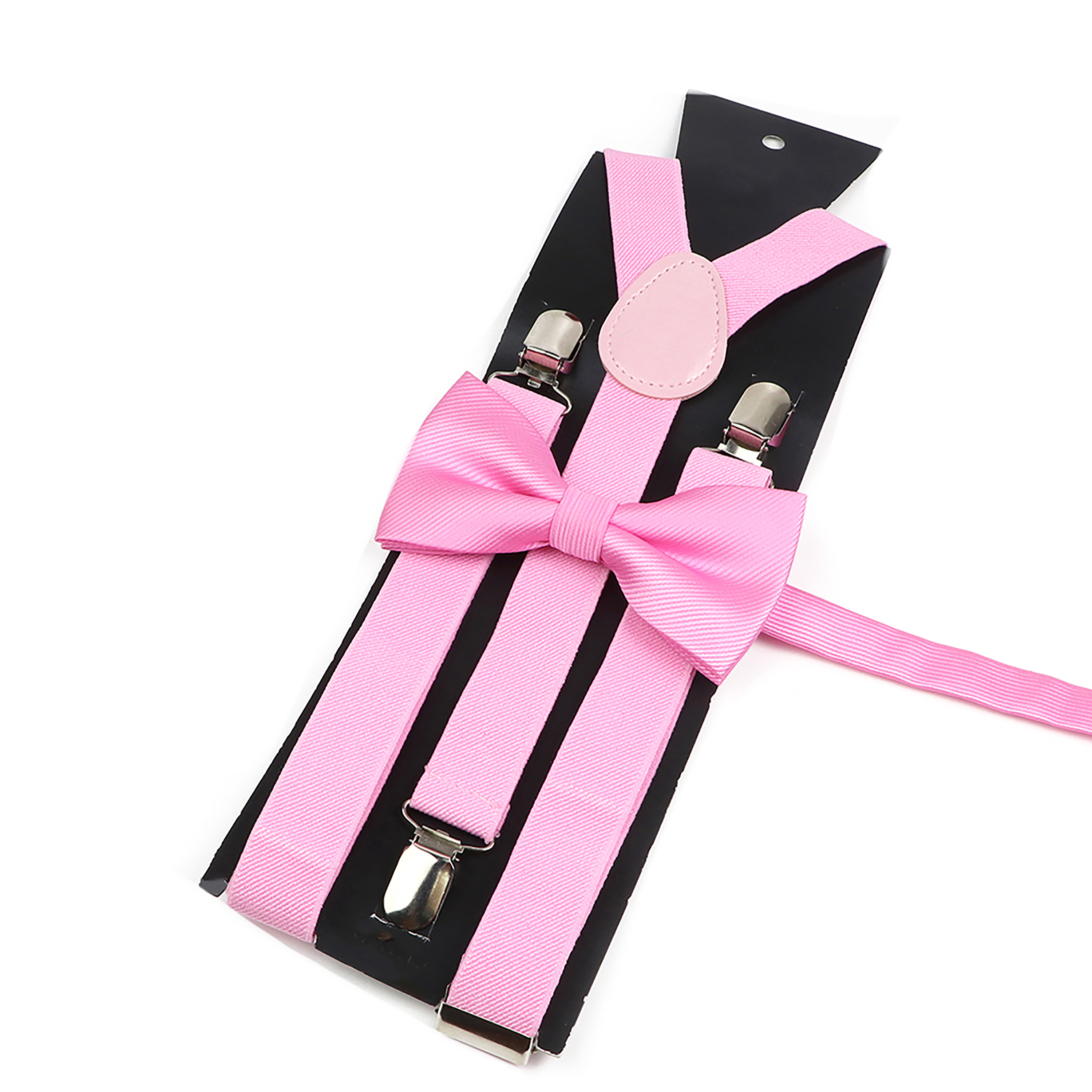 Mode Männer Kinder rosa Hosenträger Fliege setzt elastische romantische einfarbige Y-Back-Träger Schmetterling Vater Sohn Hemd Accessoires