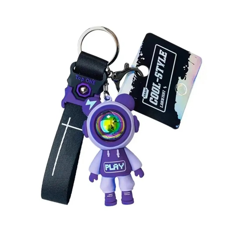 1 pz portachiavi viola creativo cartone animato a forma di orso ciondolo chiave auto zaino ciondolo squisito piccolo regalo fresco e alla moda