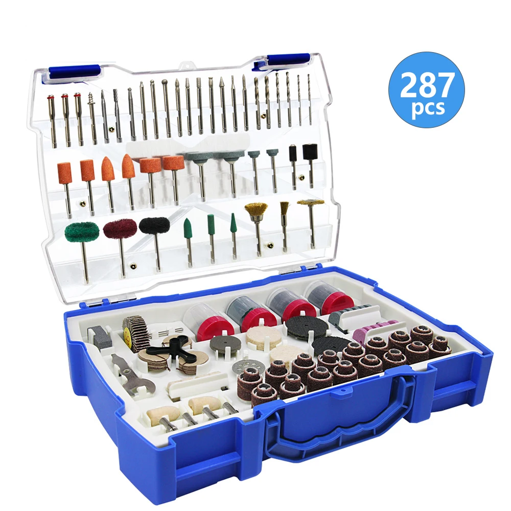 Juego de accesorios de herramientas rotativas abrasivas, Mini Kit de brocas eléctricas, lijado, pulido, corte, cabezales de grabado para Dremel, 287 Uds.