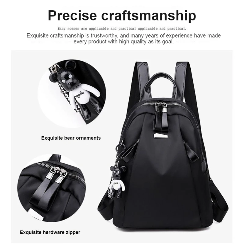 Mochila estilo callejero de moda para mujer - Mochila escolar de tela Oxford para adolescentes
