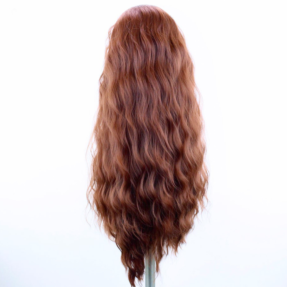 Parrucche anteriori in pizzo sintetico per donne nere Linea sottile naturale Parrucca in pizzo sintetico per capelli Parrucca lunga marrone Pre pizzicata Capelli per bambini Cosplay