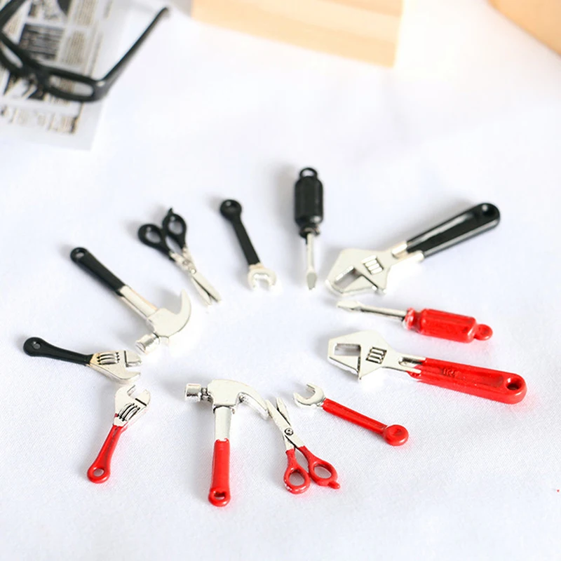 Bộ 6 Búp Bê Lắp Ghép Thu Nhỏ Bộ Dụng Cụ Sửa Chữa Phụ Kiện Thu Nhỏ Búa Cờ Lê Nhà Búp Bê Đồ Nội Thất Trang Trí
