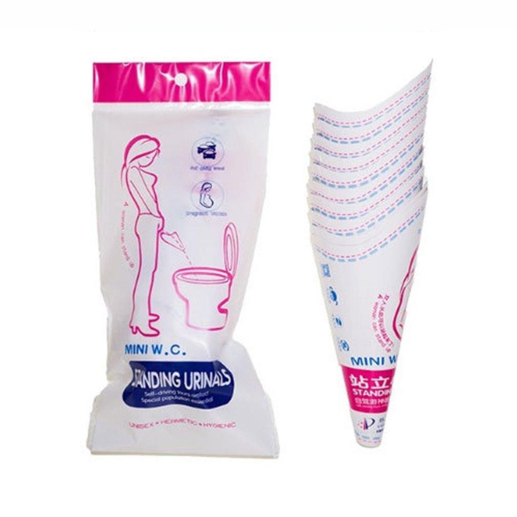 12 pc/lote papel descartável mictório feminino dispositivo de micção levante-se xixi para acampamento viagem portátil feminino ao ar livre ferramenta de banheiro menina