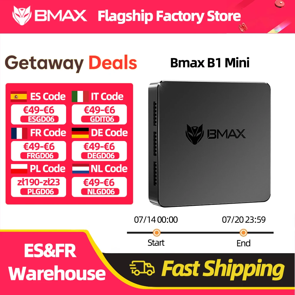 Bmax Mini Pc B1 Mini Windows11Pro 8Gb Ram 128Gb Rom N4000 Micro Computer Desktop Dual-Band Wifi Mini Pc