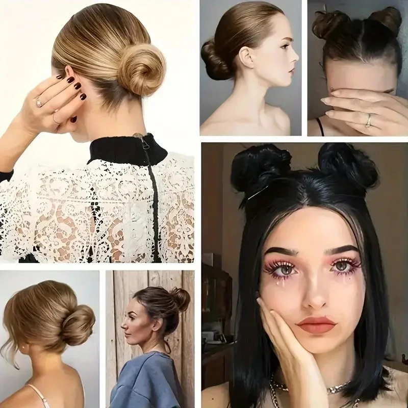 WIGSIN Panini per capelli sintetici disordinati Chignon Updo con estensione elastica dei capelli per le donne Accessori per capelli pigri quotidiani