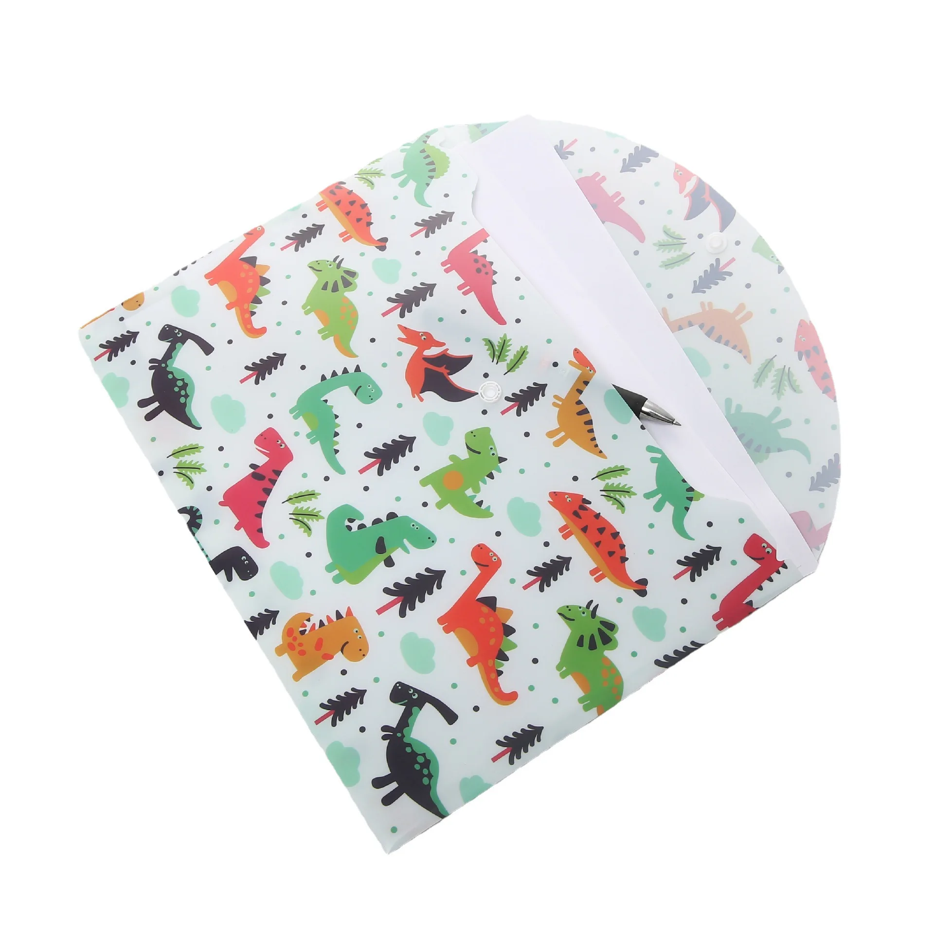 1 Pc A4 Cartoon PP File Folder Cute Briefcase Folder Snap Button File Bag Paper A4 Stationery Organizer School Office Supplies