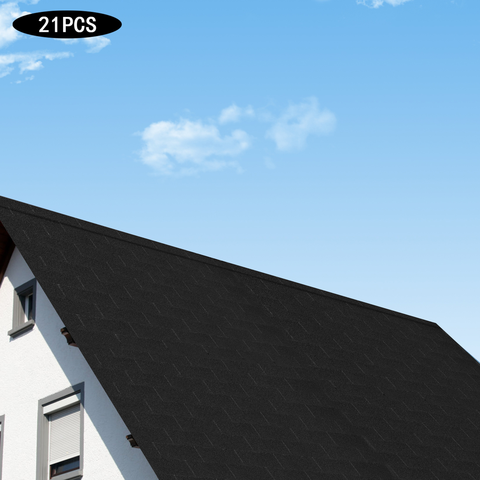 21 piezas de baldosas de asfalto de 100 * 33,3 cm con un espesor de 2,7 mm - Negro de carbón Negro