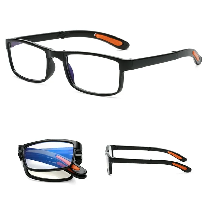 Occhiali da lettura pieghevoli leggeri da uomo Occhiali da presbiopia anti-luce blu da donna con custodia portatile TR90 Occhiali trasparenti