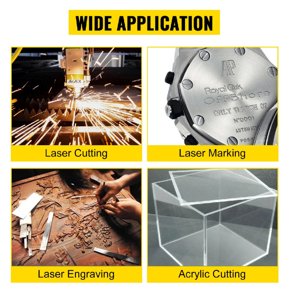 VEVOR CO2-Laserröhre oder Laser-Netzteil, 40 W–130 W, 700 mm bis 1830 mm Länge, Glas, 80 mm Durchmesser, lange Lebensdauer für Lasermaschine