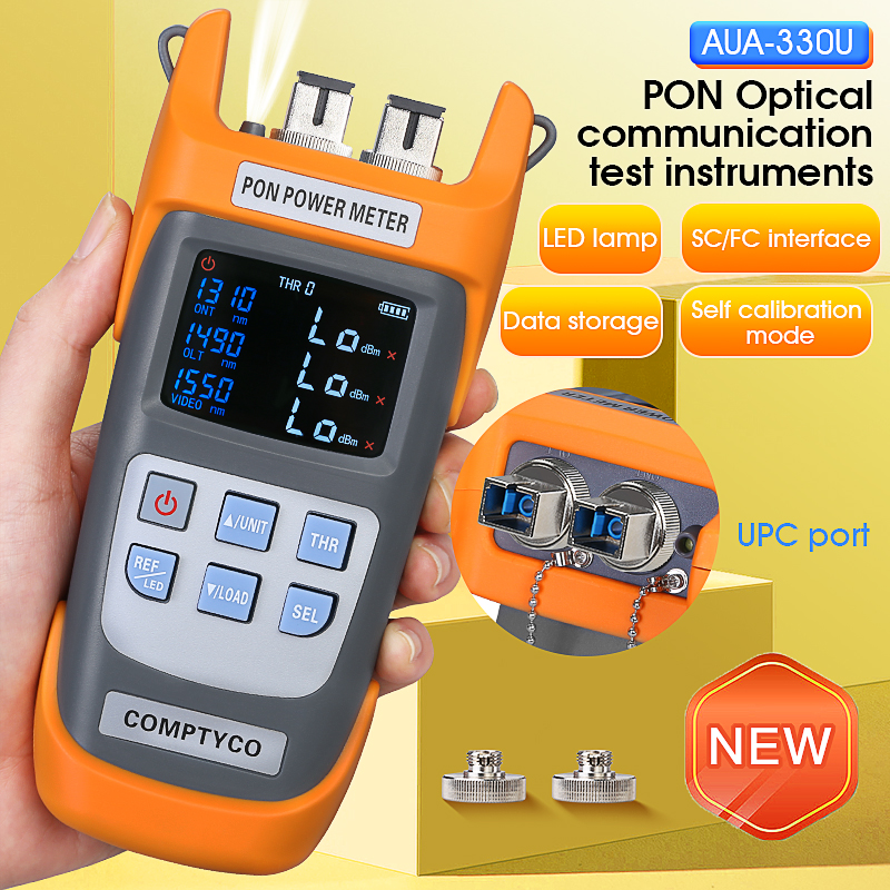COMPTYCO AUA-330U/330A medidor de potencia óptica PON de fibra óptica FTTX/ONT/OLT 1310/1490/1550nm herramienta de prueba de comunicación óptica PON