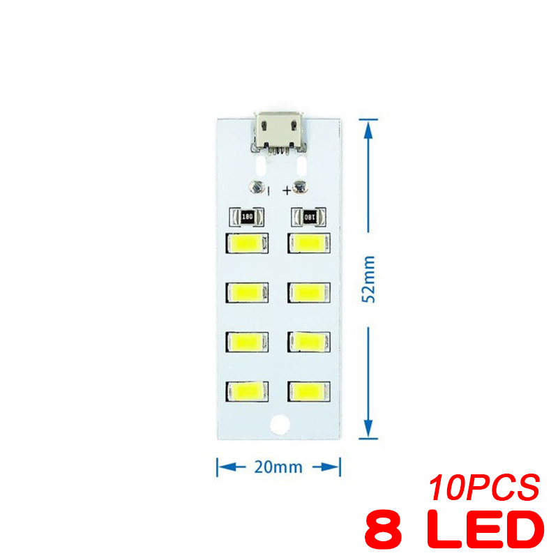10ชิ้น5730 SMD 5V 430mA ~ 470mA สีขาวไมโคร USB 5730แผงไฟ LED USB Mobile Light ฉุกเฉินไฟกลางคืน