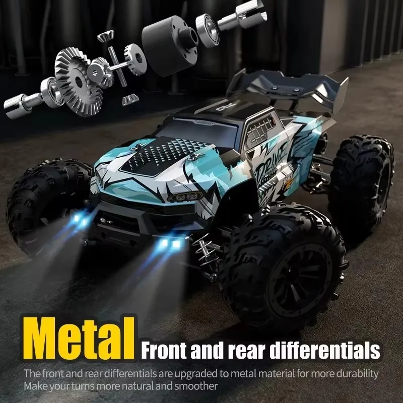 1:16 4wd rc carro 70 km/h ou 50 km/h com led carros de controle remoto alta velocidade deriva monstro 4x4 caminhão para crianças vs wltoys 144001   Brinquedos