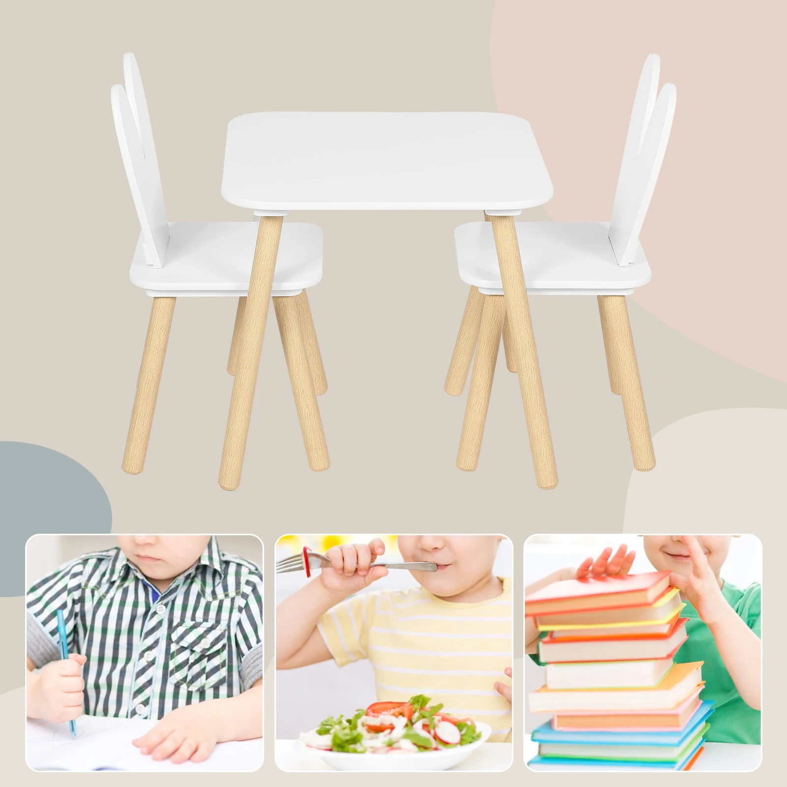 WOLTU 1 ensemble Table pour enfants avec 2 chaises ensemble de Table d'activité pour enfants pour apprendre à manger peinture lecture maternelle pépinière