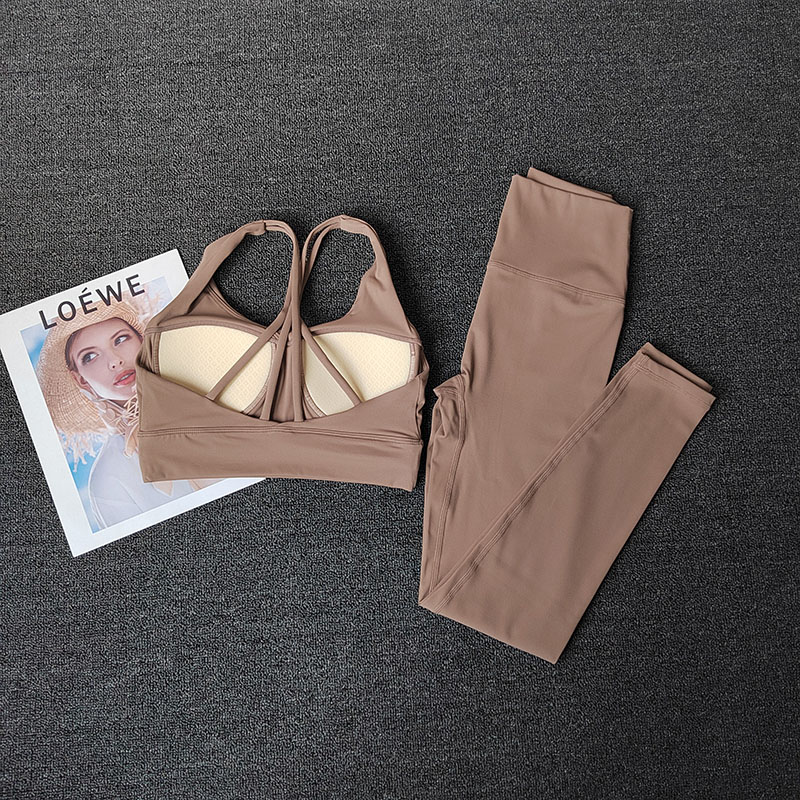 2 stks Vrouwen Naadloze Yoga Set Sport Pak Gymkleding Workout Kleding Gym Crop Top Hoge Taille Legging Fitness Bh Set Sportpakken