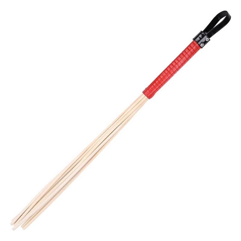 60CM Natural Rattan Whip Paddle ,Riding Crop Flogger Spikes PU Leather  Cover Handle Paddle Slapper for Horse Training