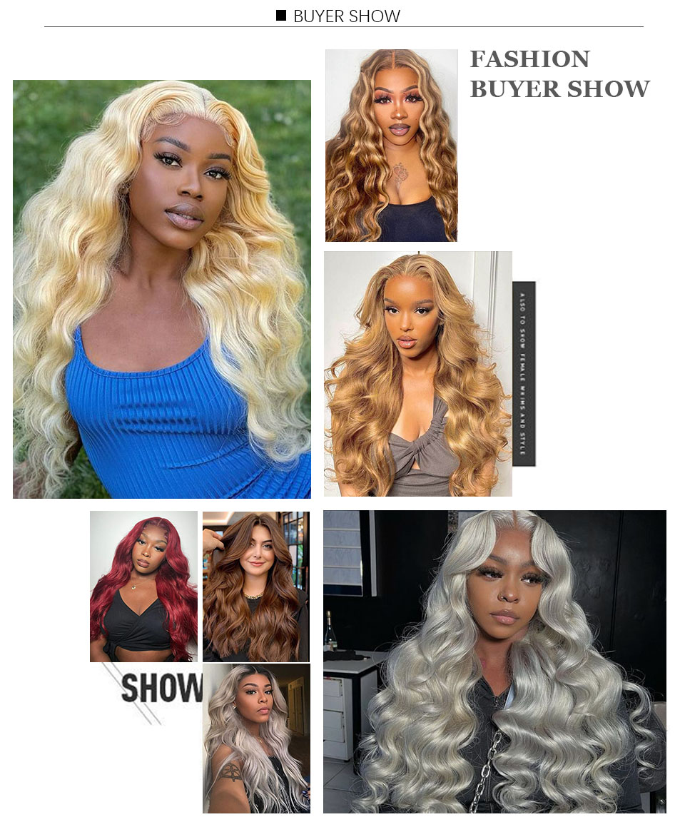 Magicae 30 inch 200G Ombre bruin 6 #   M816 Body Wave-bundels Blond P27/613 Haarweefsel Synthetische extensions op hoge temperatuur